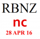 Reserve Bank to not change the OCR on 28 April 2016